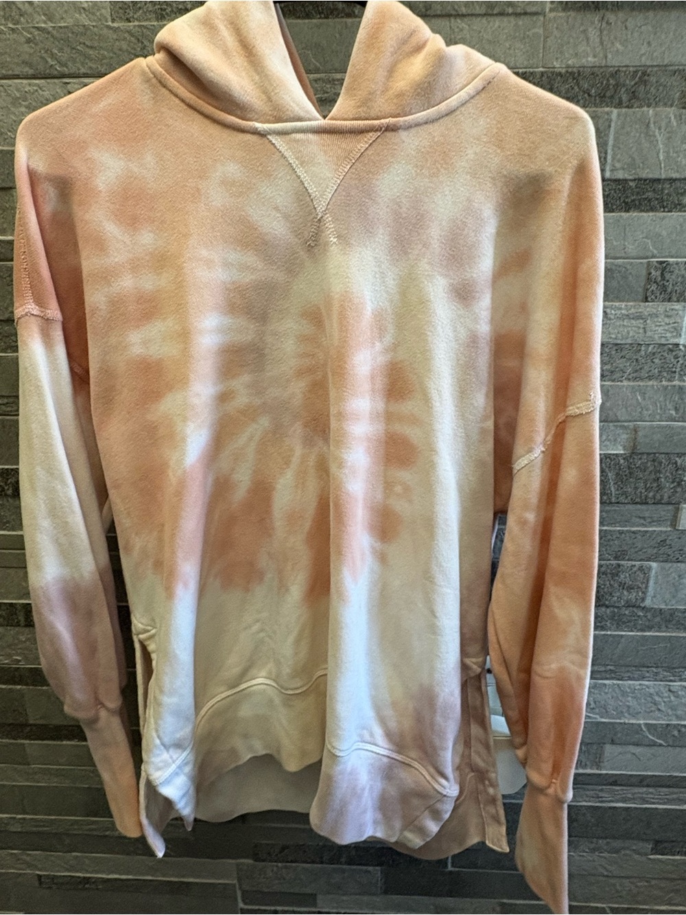 Abercrombie & Fitch Peach and Cream Tie-Dye Hoodie
